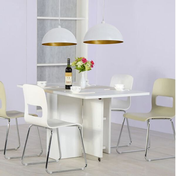 vidaXL Candeeiros de teto 2 pcs altura ajustável semiesféricos branco