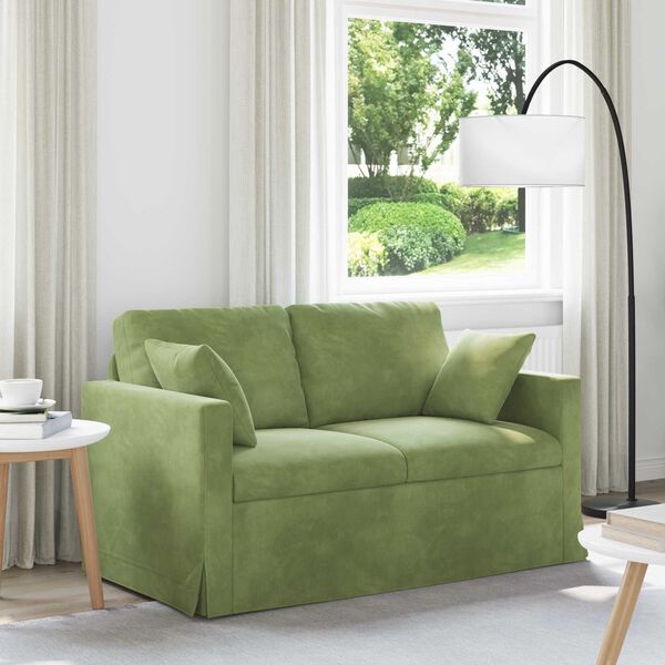vidaXL Sof&aacute; Verde Claro 138 x 78 x 80 cm Veludo