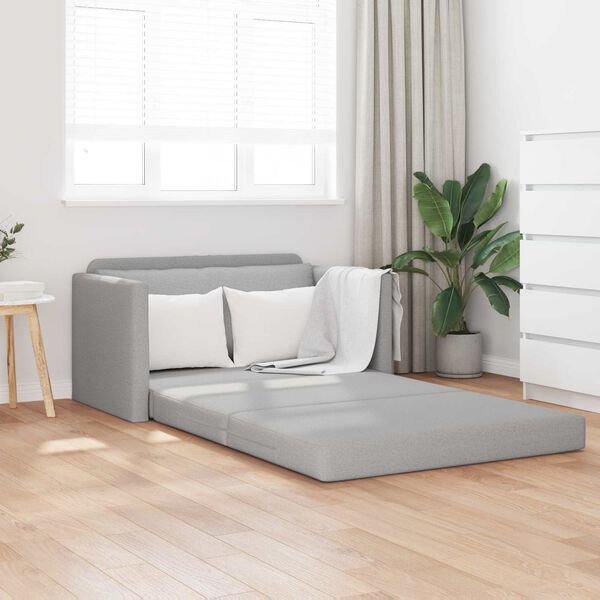 vidaXL Sof&aacute;-Cama 110cm Cinza Nuvem tecido