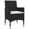 vidaXL 7 pcs conjunto de jantar p/ jardim c/ almofad&otilde;es vime PE/vidro