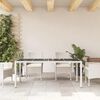 vidaXL Mesa de jardim com tampo de vidro 190x90x75 cm vime PE branco