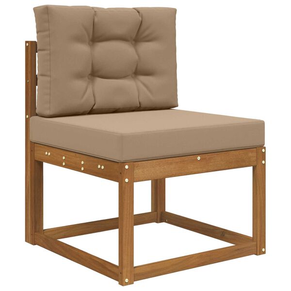 vidaXL Almofada para Sof&aacute; Externo 2 pcs Cinzento-acastanhado Poli&eacute;ster