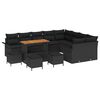 vidaXL Conjunto de Sof&aacute; de Jardim 13 unid. 12-N&uacute;mero de lugares Preto