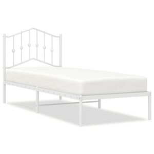 vidaXL Estrutura de cama sem colch&atilde;o com cabeceira 75x190 cm branco