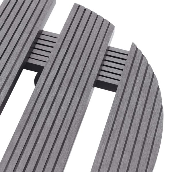 vidaXL Suportes com rodas para vasos 2 pcs &Oslash;30x7,5 cm WPC cinzento