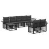 vidaXL Conjunto de Sof&aacute;s para Exterior 9 pcs Preto e Cinza Escuro