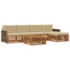 vidaXL Conjunto de Sof&aacute;s para Exterior 6 unid. Natural e Bege