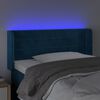 vidaXL Cabeceira de cama c/ luzes LED veludo 83x16x78/88cm azul-escuro