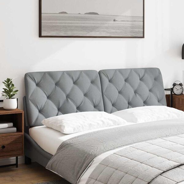 vidaXL Almofad&atilde;o de cabeceira 160 cm tecido cinzento-claro