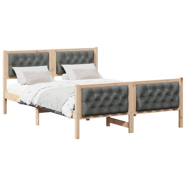 vidaXL Estrutura da Cama com cabeceira Cinza Escuro 140 x 200 cm