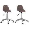 vidaXL Cadeiras de jantar giratórias 2 pcs tecido cinzento-acastanhado