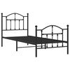 vidaXL Estrutura de cama com cabeceira e p&eacute;s 90x190 cm metal preto