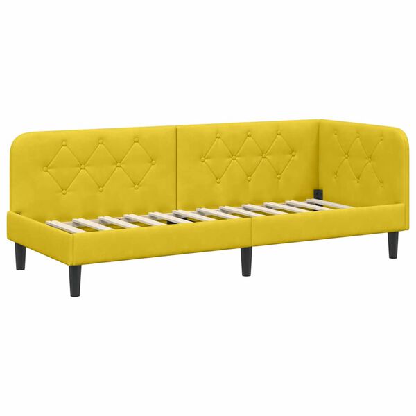 vidaXL Estrutura de Cama de Canto Amarelo 80 x 200 cm Veludo