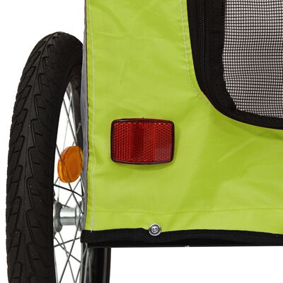 vidaXL Reboque de bicicleta p/ animais tecido oxford/ferro verde/cinza