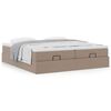 vidaXL Estrutura de cama otomana com colch&otilde;es cappucino 160x200 cm