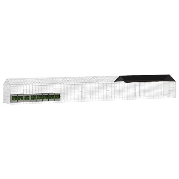 vidaXL Gaiola para Coelhos Prateado 400 x 78 x 78 cm A&ccedil;o Galvanizado