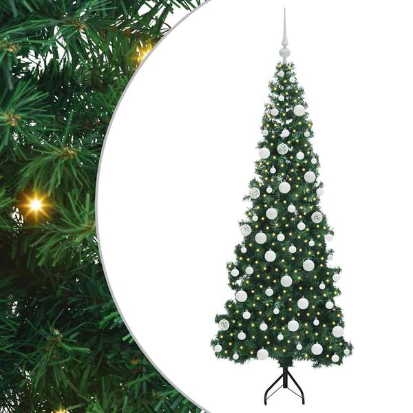 vidaXL &Aacute;rvore de Natal artificial de canto Verde 180 cm PVC e Metal