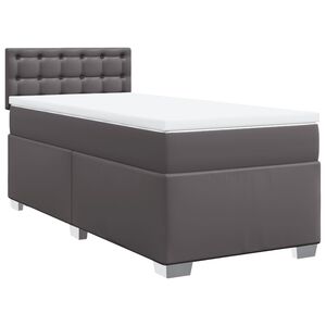 vidaXL Cama com molas/colch&atilde;o 80x200 cm couro artificial cinza