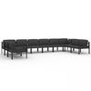 vidaXL 10 pcs conjunto lounge jardim com almofad&otilde;es alum&iacute;nio antracite