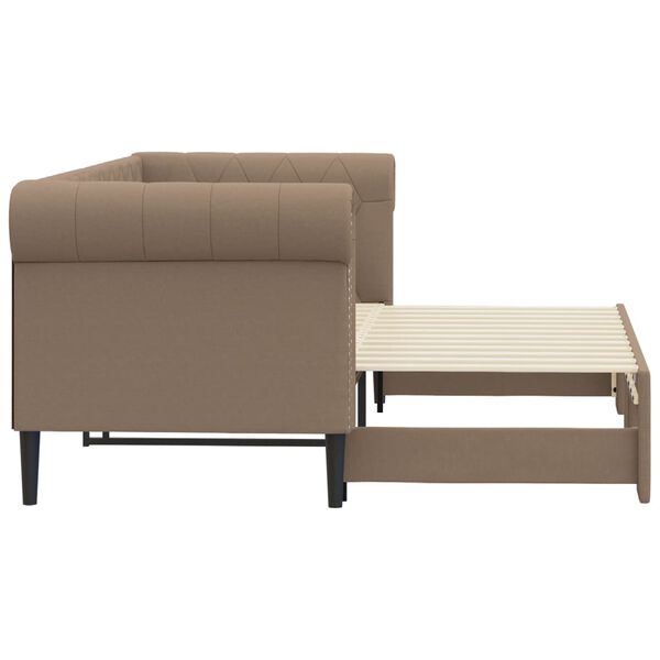 vidaXL Sof&aacute;-cama com gavet&atilde;o 90x200 cm couro artificial cappuccino