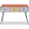 vidaXL Mesa consola com 3 gavetas castanho
