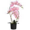 vidaXL Planta de Orqu&iacute;dea Artificial com Vaso Rosa 45 x 15 x 65 cm