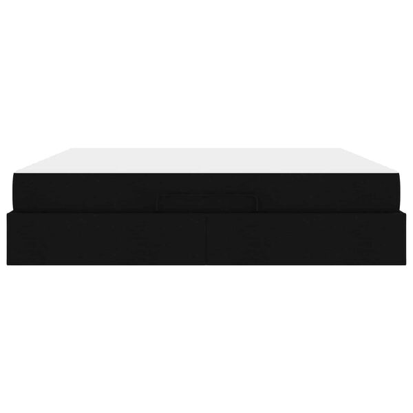 vidaXL Estrutura de cama com colchão com colchão 2 pcs Preto tecido