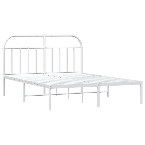 vidaXL Estrutura de cama com cabeceira 180x200 cm metal branco