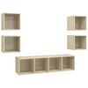 vidaXL 5 pcs conjunto m&oacute;veis de TV derivados madeira carvalho sonoma
