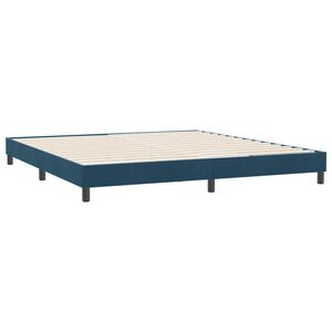 vidaXL Estrutura de cama sem colch&atilde;o 180x220 cm veludo azul-escuro