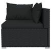 vidaXL 5 pcs conjunto lounge de jardim c/ almofad&otilde;es vime PE preto