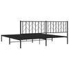 vidaXL Estrutura de cama com cabeceira 200x200 cm metal preto