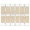 vidaXL Biombo com 6 pain&eacute;is 210x165 cm tecido cor creme