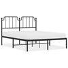 vidaXL Estrutura de cama com cabeceira 135x190 cm metal preto