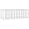 vidaXL Canil de exterior com telhado 12,1 m&sup2; a&ccedil;o galvanizado