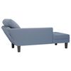 vidaXL Chaise lounge com almofada tecido corduroy azul