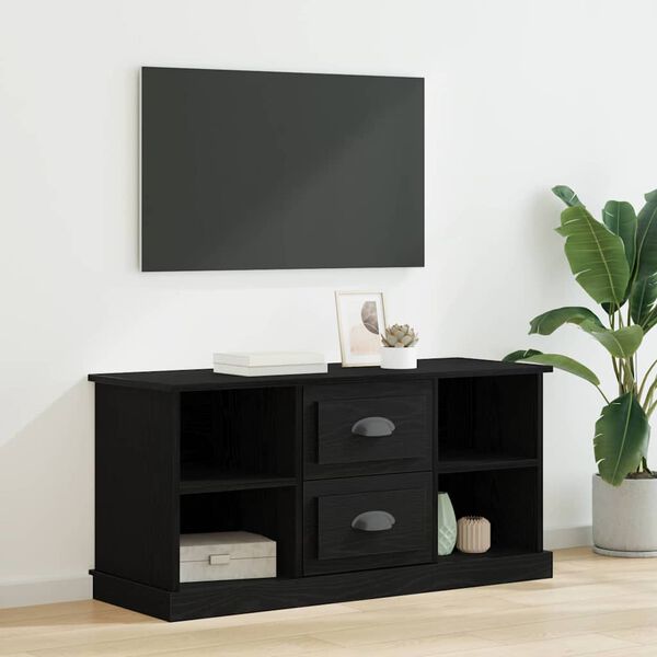 vidaXL Gabinete para TV com gaveta Carvalho Preto 99,5 x 35,5 x 48 cm