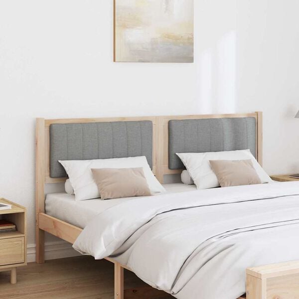 vidaXL Cabeceira estofada Castanho 160 cm Madeira de Pinheiro S&oacute;lida