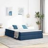 vidaXL Cama com arruma&ccedil;&atilde;o e colch&atilde;o Azul 140 x 200 cm Poli&eacute;ster