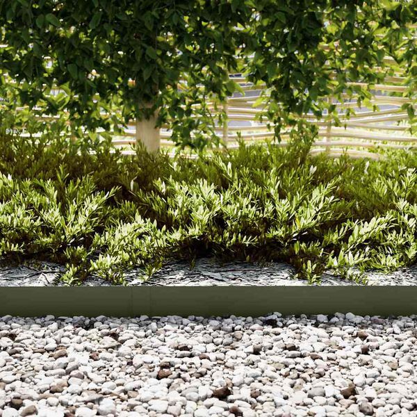 vidaXL Acabamento para Gramado 50 pcs Verde Oliva 100 x 0.05 x 20 cm