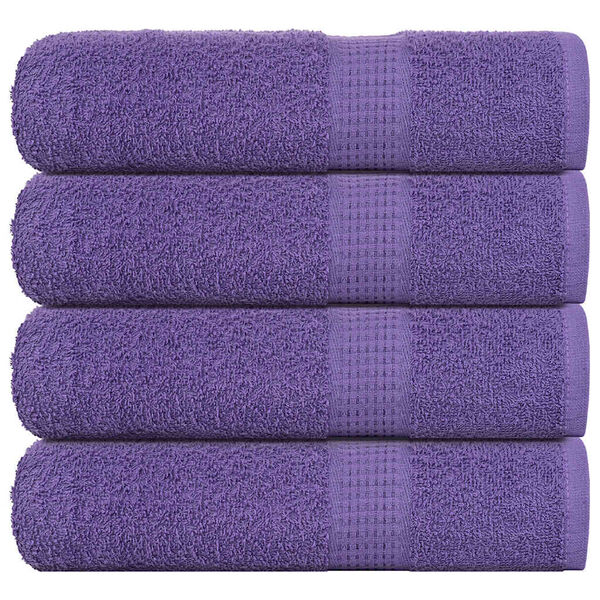 vidaXL Toalhas de mãos FROGN 4 pcs 50x100 cm 360 g/m² roxo