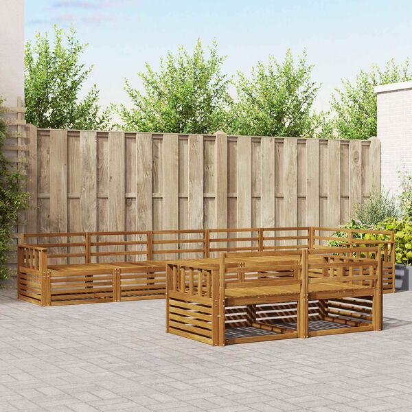 vidaXL Conjunto de Sof&aacute;s para Exterior 8 pcs Natural