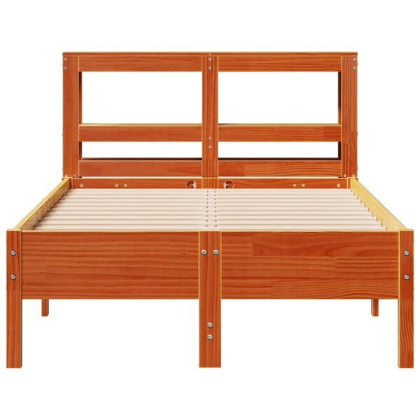 vidaXL Cama sem colch&atilde;o 90x200 cm pinho maci&ccedil;o castanho-mel