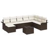 vidaXL Conjunto de Sof&aacute; de Jardim 9 unid. Castanho vime PE