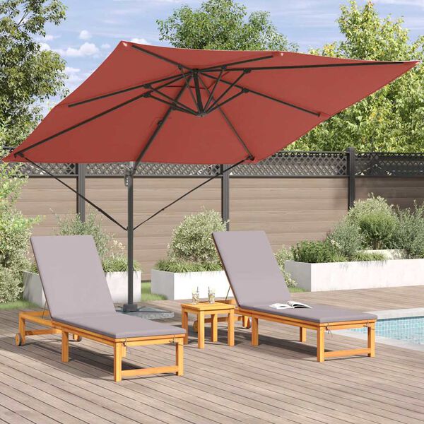vidaXL Parasol Roma Vermelho 286 x 285 x 265 cm Poliéster e Alumínio