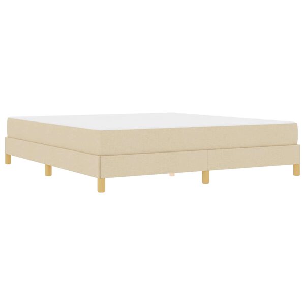 vidaXL Cama Box com colch&atilde;o Creme 180 x 200 cm tecido