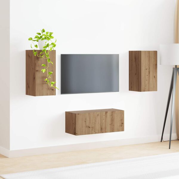 vidaXL Conjunto de m&oacute;vel de TV 2 pcs Carvalho Artesanal