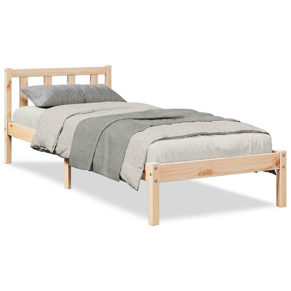 vidaXL Cama extra longa sem colch&atilde;o 80x220 cm madeira de pinho maci&ccedil;a