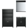 vidaXL 3 pcs conjunto de m&oacute;veis para WC BERG pinho maci&ccedil;o preto