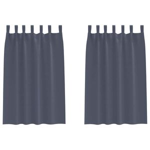 vidaXL Cortinas Blackout com Argolas 2 unid. Antracite 175 x 140 cm